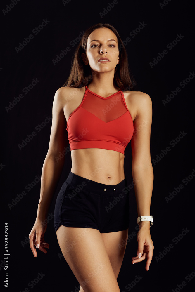 Beautiful brown haired fitness woman Beautiful brown haired fitness woman