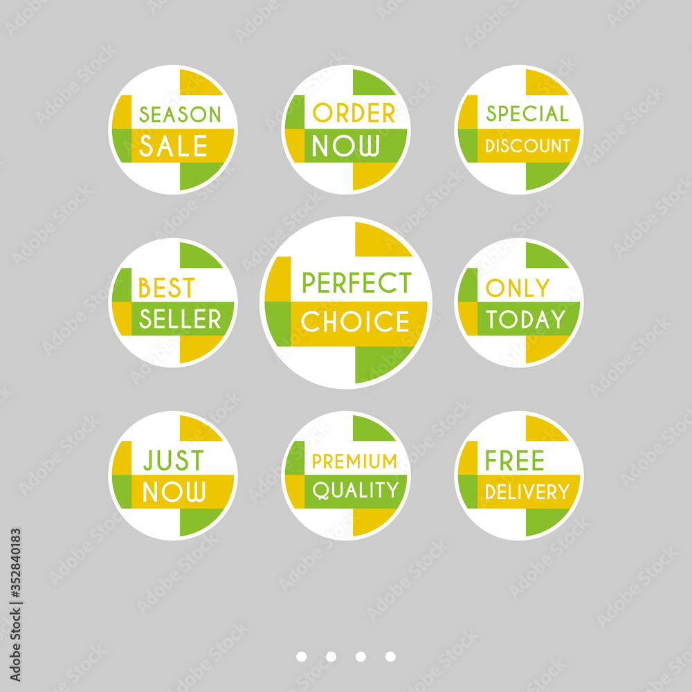 Fototapeta premium Set of sale stickers. Colorful abstract design.