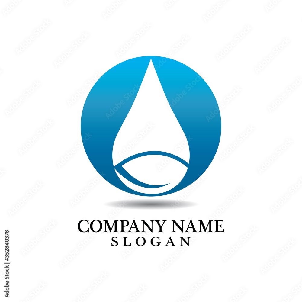 Nature leaf and water logo combination. Business Logo Template Design, Emblem, Design concept, Creative Symbol, Icon Nature leaf and water logo combination. Business Logo Template Design, Emblem, Design concept, Creative Symbol, Icon