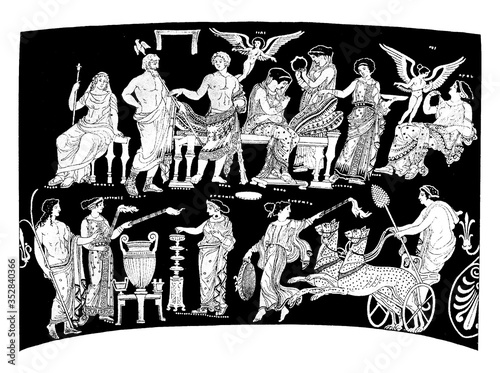 Heracles/The Wedding of Hercules and Hebe, vintage illustration