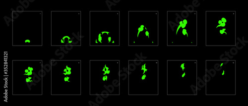 liquid explosion animation effect. Explosion Animation effect. Animation Sprite sheet for games, cartoon or animation. vector style animation effect 1047.