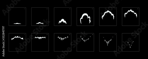 Explosion Smoke effect. Explosion Animation effect. Animation Sprite sheet for games, cartoon or animation. vector style animation effect 1079.