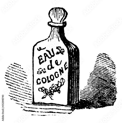 Eau de Cologne, vintage illustration.