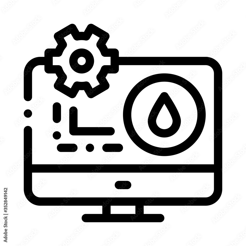 gas consumption settings via computer icon vector. gas consumption settings via computer sign. isolated contour symbol illustration gas consumption settings via computer icon vector. gas consumption settings via computer sign. isolated contour symbol illustration