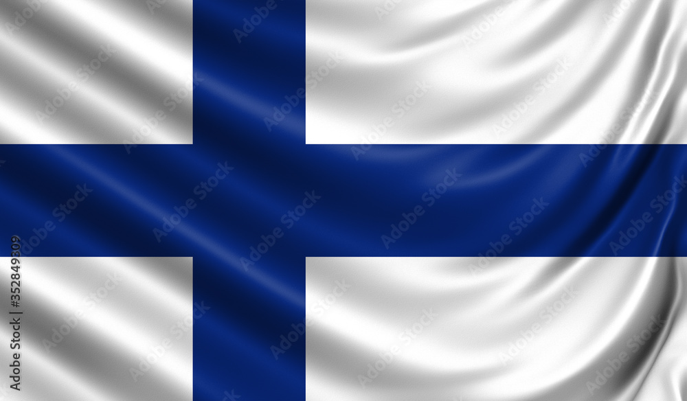 Waving flag of the country of the European Union. 3d illustration Waving flag of the country of the European Union. 3d illustration