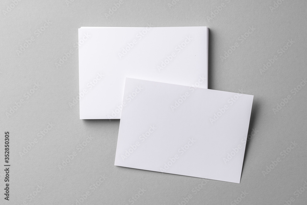 Business mock up cards with copy space on grey