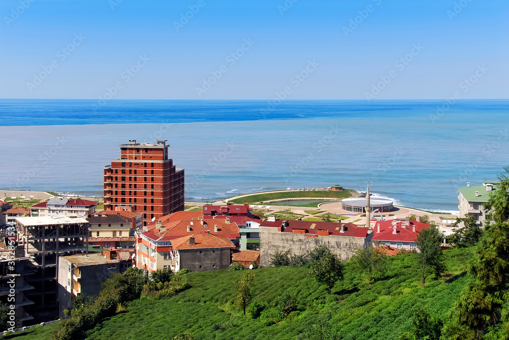 TRABZON, TURKEY - SEPTEMBER 24, 2009: City General View, Buildings, Black Sea. Of District