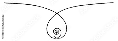 archimedean spiral, vintage illustration photo
