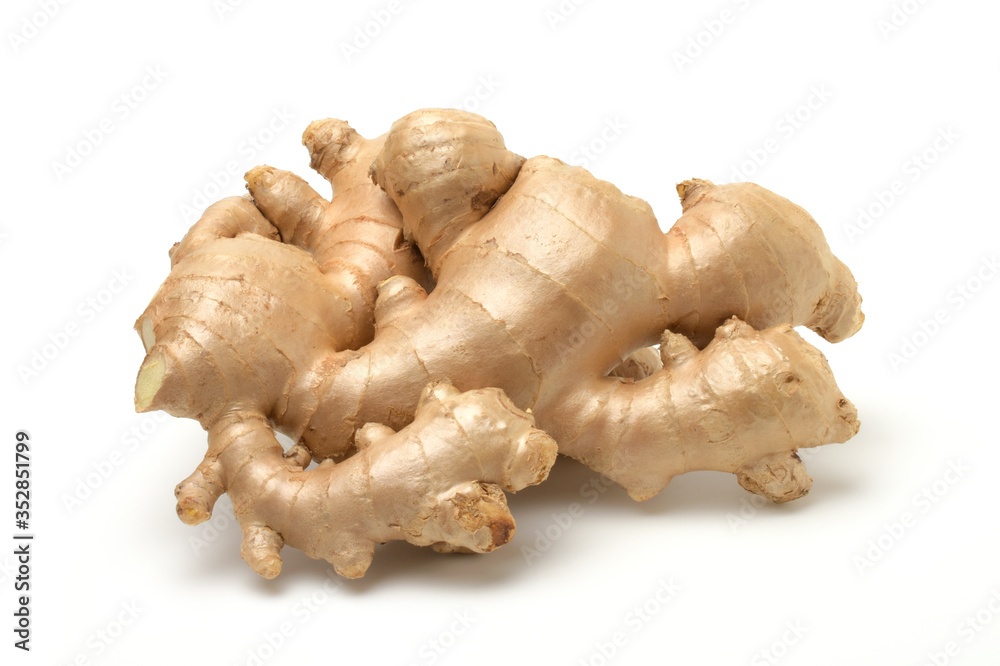 Close up,Fresh ginger root isolated on white background. Close up,Fresh ginger root isolated on white background.