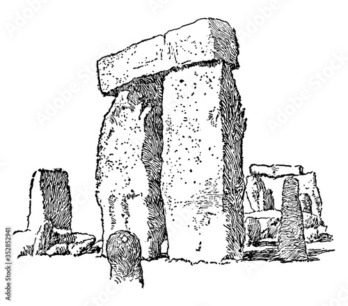 Stonehenge, vintage illustration.