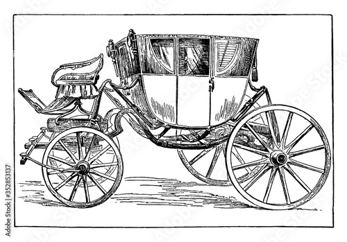 Washington's Coach, vintage illustration.