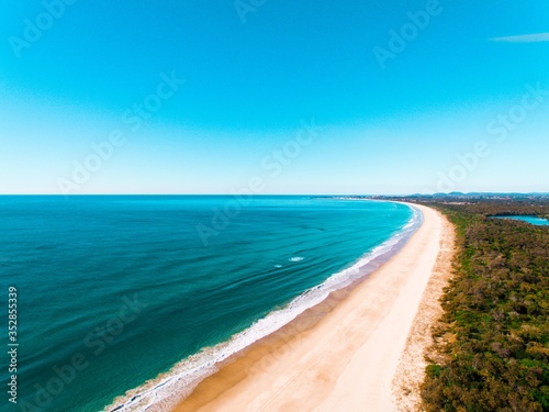 drone shot of beach and ocean © Bailey