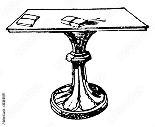 Medieval Table, vintage illustration.