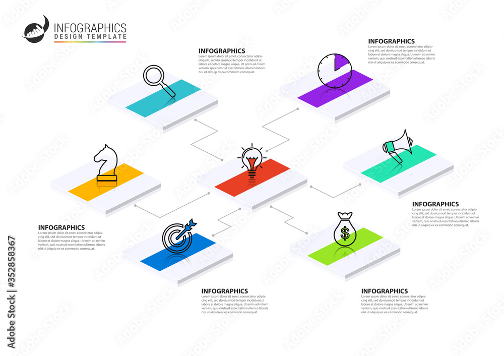Infographic design template. Creative concept with 6 steps Infographic design template. Creative concept with 6 steps