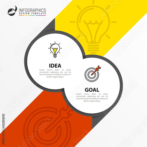 Infographic design template. Creative concept with 2 steps
