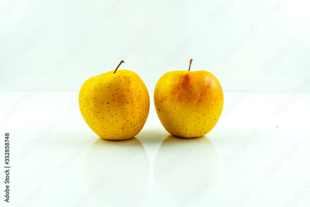 Yellow apples isolated on white background Yellow apples isolated on white background