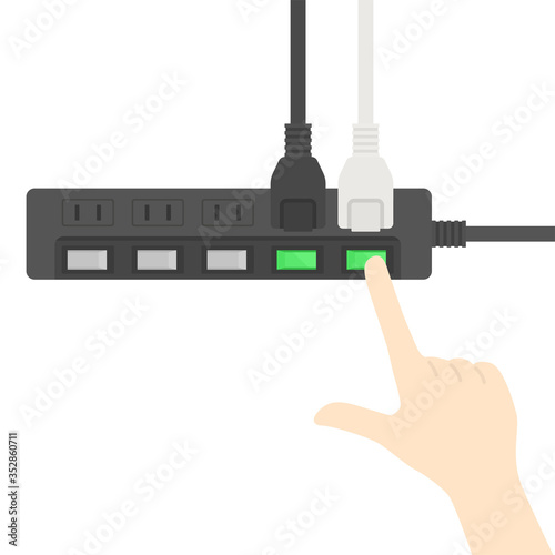 電源タップのイラスト
