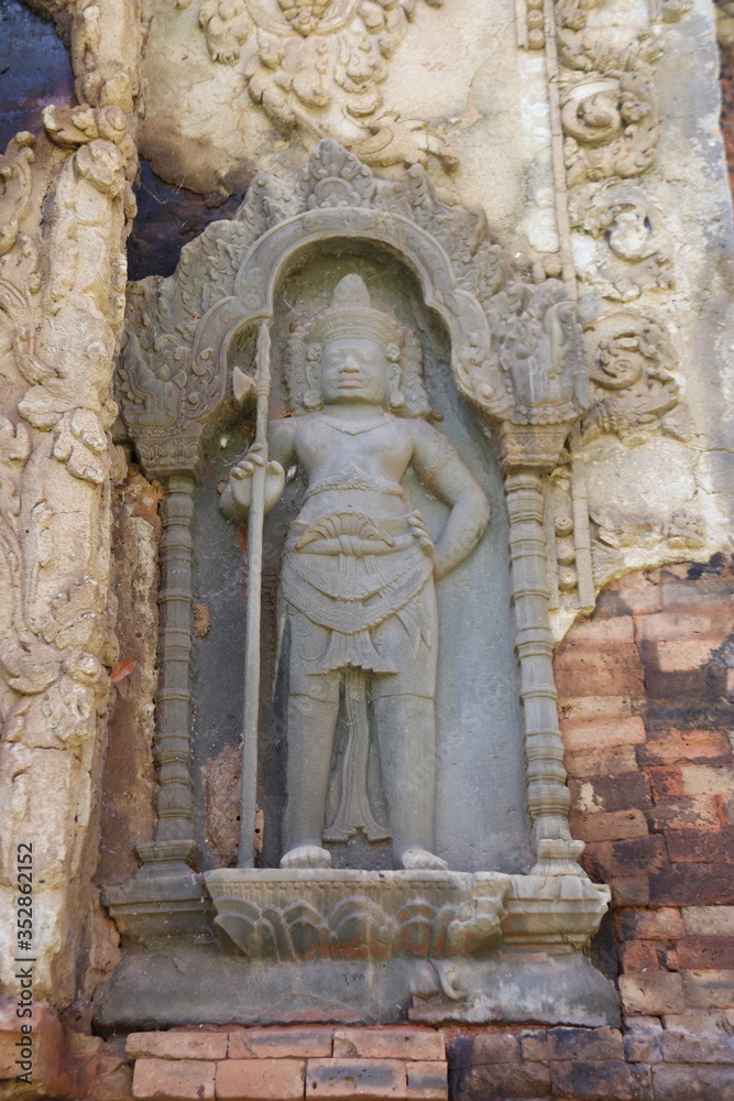 Statue d'un temple à Angkor, Cambodge	
