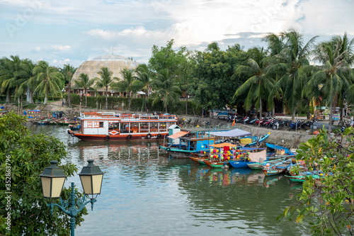 View of colorful wooden boats © NIPATHORN