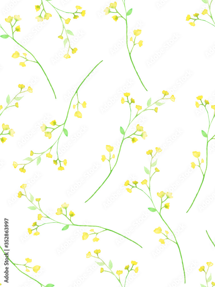 Bright, colorful background with watercolor flowers. For any design