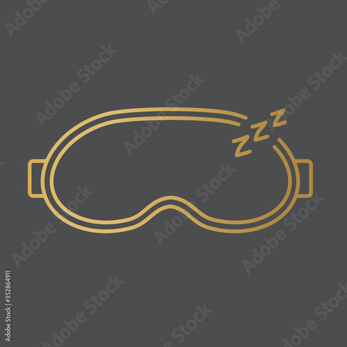 golden sleep mask icon - vector illustration