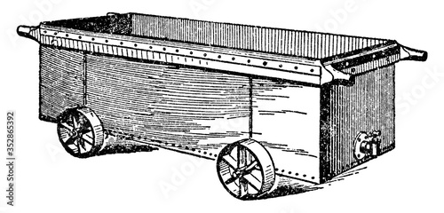 Rectangular Cheese-vat, vintage illustration.