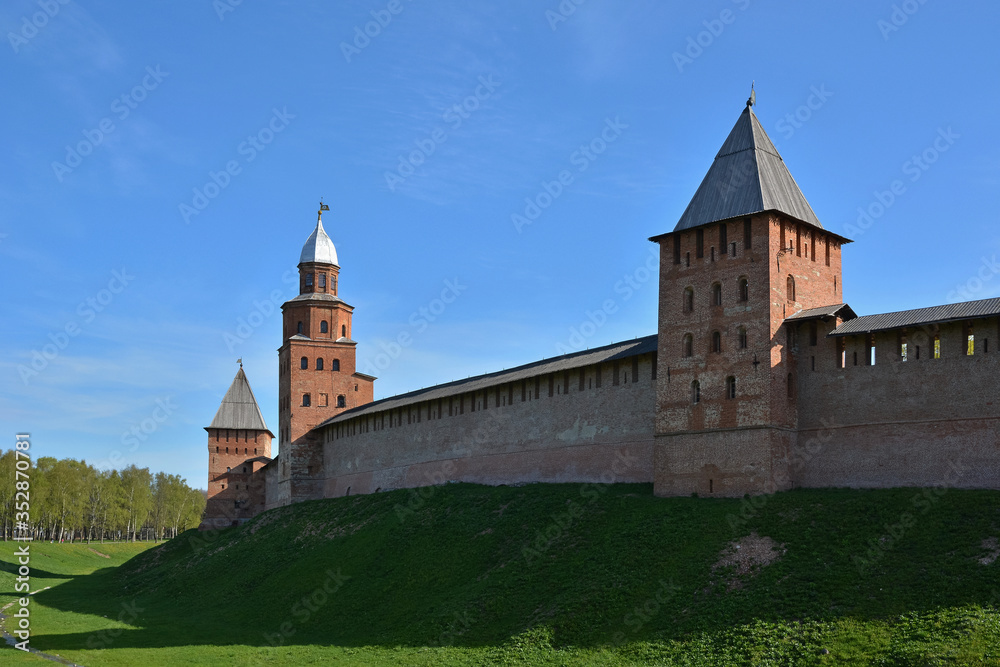 Novgorod Kremlin. Veliky Novgorod. Spring view