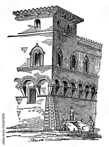 Bologna, vintage illustration.