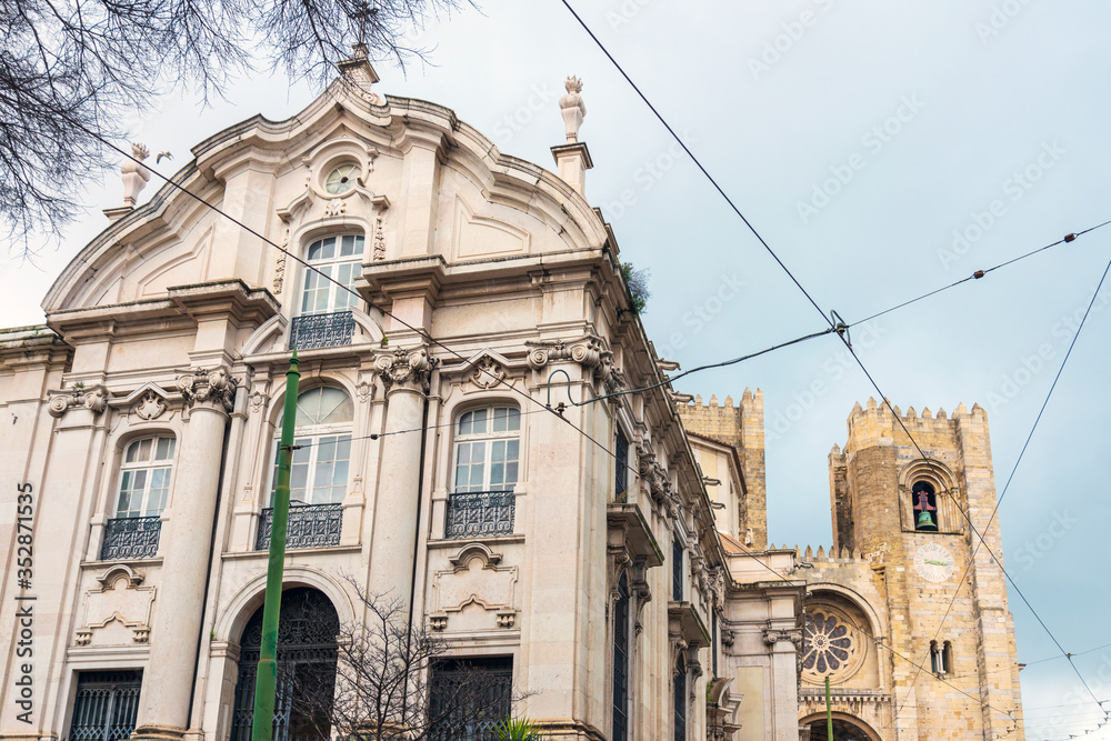 Traditional Cathedral building in Lisbon, Portugal