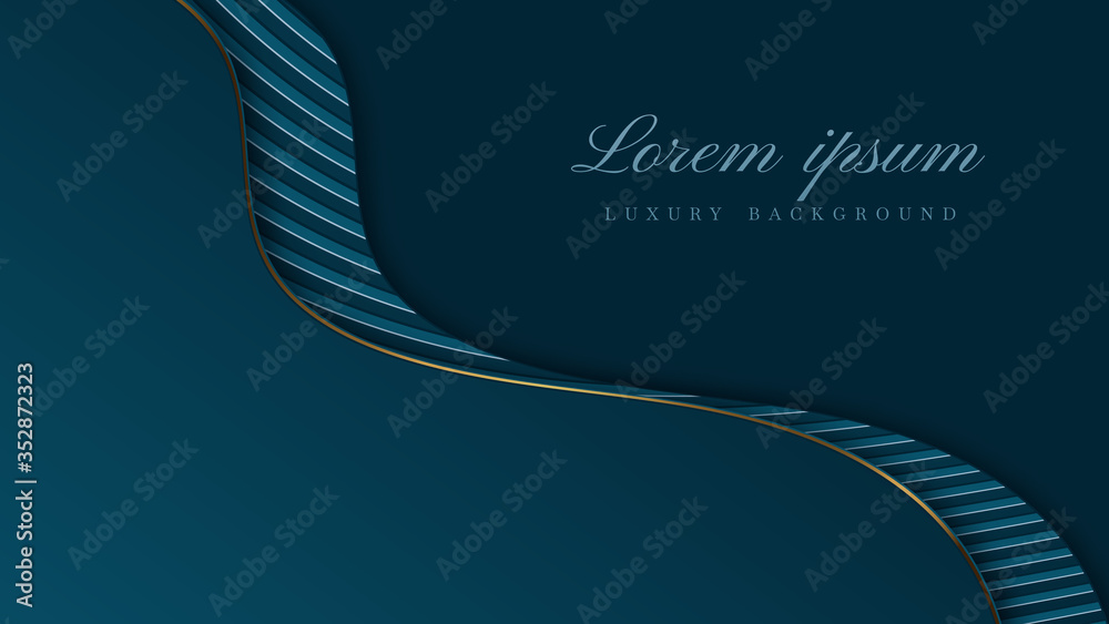 Luxury background wave line gold 3d concept deep blue color. vector illustration for design. Luxury background wave line gold 3d concept deep blue color. vector illustration for design.