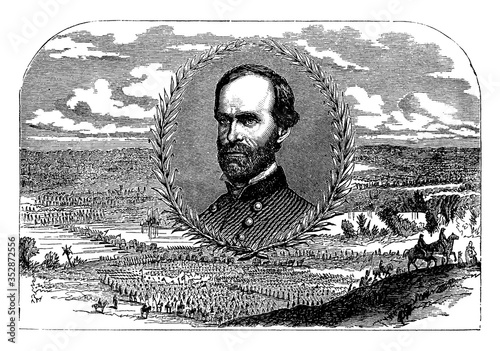 General Sherman, vintage illustration.