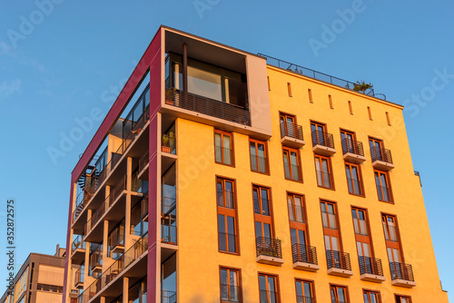 Moderne Architektur im Deutschherrnviertel in Frankfurt am Main