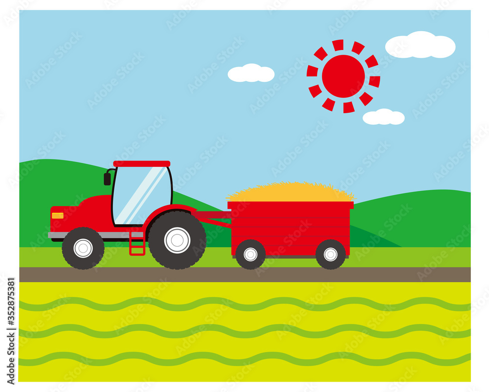 Fototapeta premium トラクター 耕運機