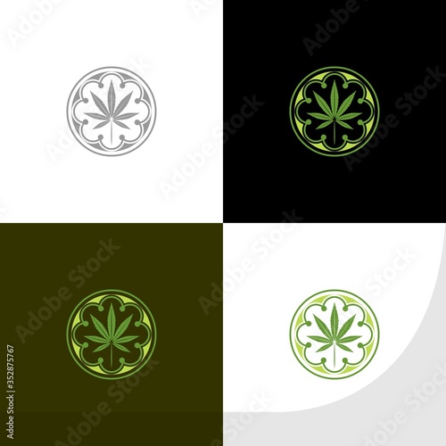 luxury hemp and cannabis vector logo