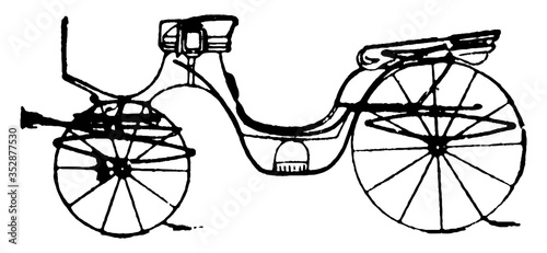 Cabriolet, vintage illustration.