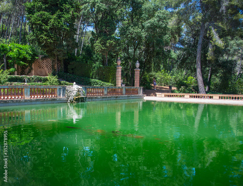 Pond in the Parc del Laberint d'Horta, Barcelona city
