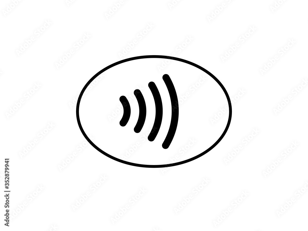 NFC vector icon. Simle wave sign isolated on white NFC vector icon. Simle wave sign isolated on white