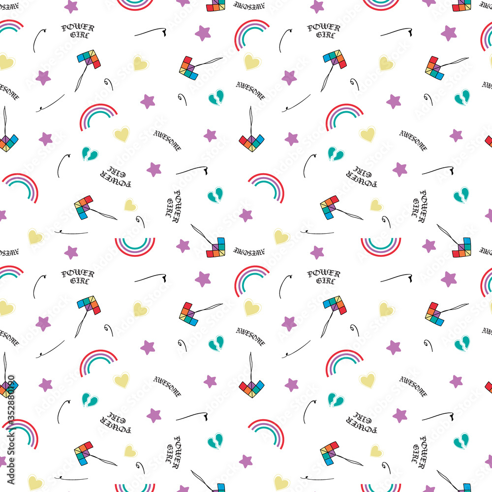 rainbow kite text line star heart colorful tee illustration art vector rainbow kite text line star heart colorful tee illustration art vector