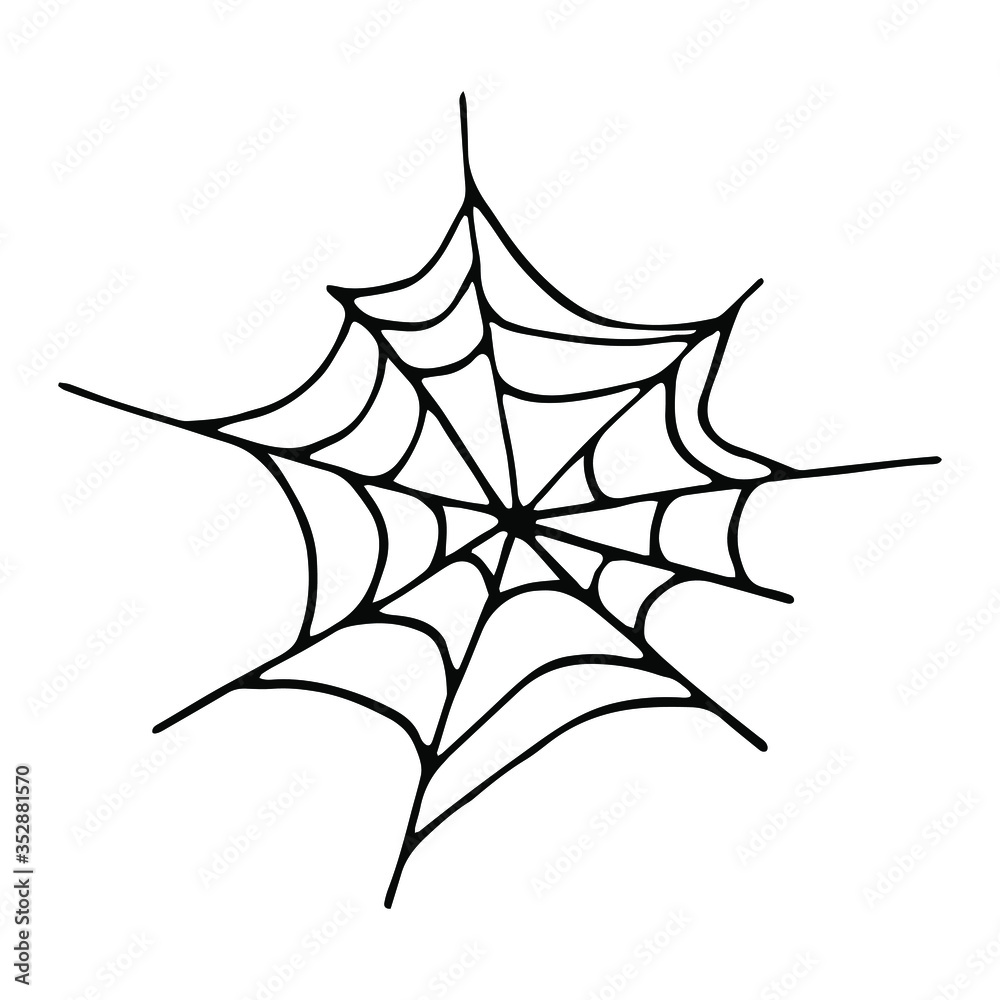 Isolated hand drawn vector illustration of cobweb in doodle style. Halloween's element for festival design, invitation, greeting card, poster. Isolated hand drawn vector illustration of cobweb in doodle style. Halloween's element for festival design, invitation, greeting card, poster.
