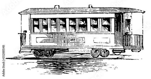 Streetcar, vintage illustration.