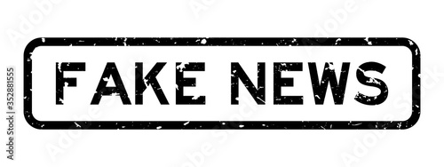 Grunge black fake news word rubber business seal stamp on white background