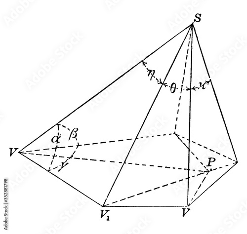 Polyhedral Angle is Convex, vintage illustration.