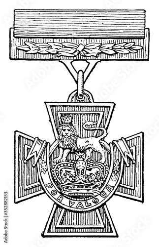 The Victoria Cross, vintage illustration.