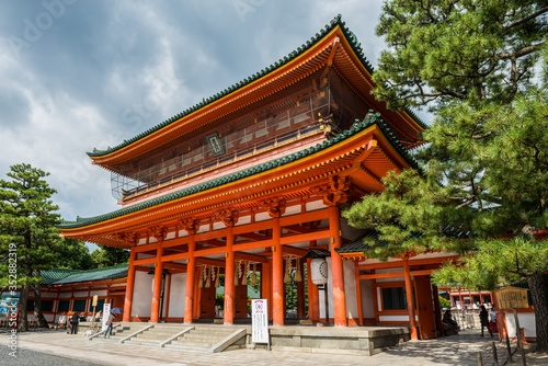 The Otenmon or Main Gate to Heian Shrine  Kyoto Japan