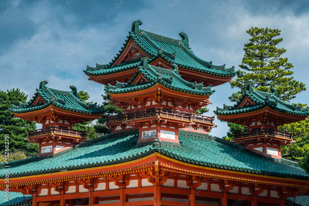 Soryuro or Castle in Heian Shrine, Kyoto Japan