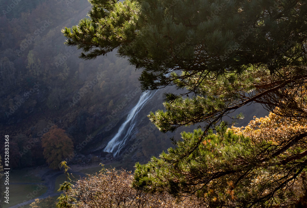 view of mountain waterfall view of mountain waterfall