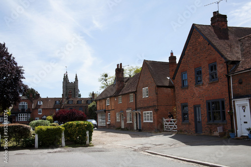 Residential buildings and a church in Beaconsfield, Buckinghamshire, UK