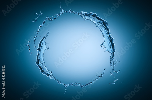 blue ring  water splash