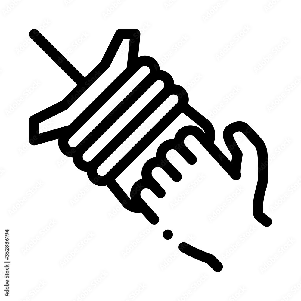 keg with kite rope icon vector. keg with kite rope sign. isolated contour symbol illustration keg with kite rope icon vector. keg with kite rope sign. isolated contour symbol illustration