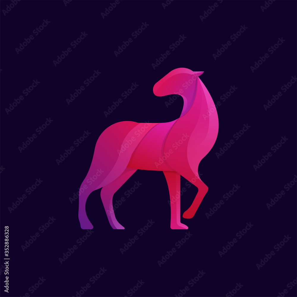 Fototapeta premium colorful ship gradient artwork logo template